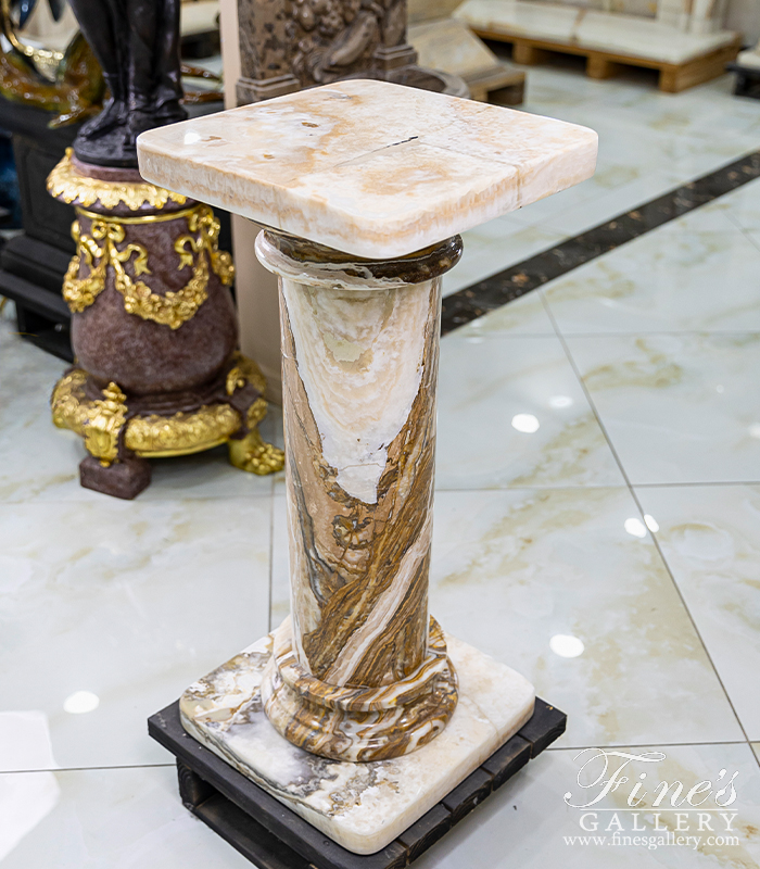 Marble Bases  - Tra Onyx Pedestal - MBS-260